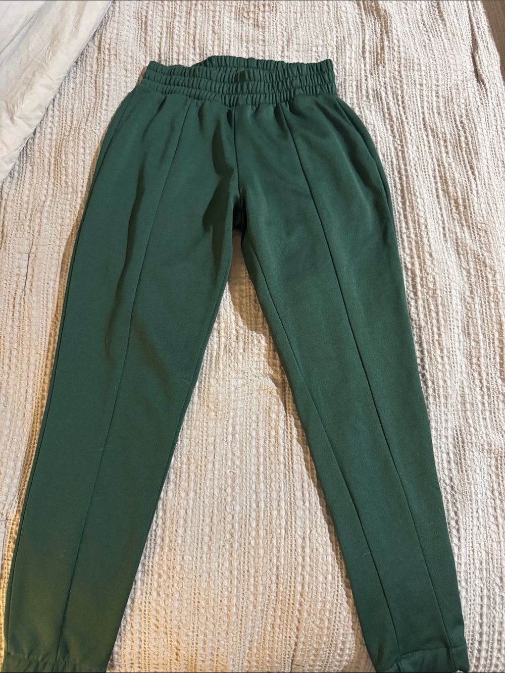 Zara Dark Green Elastic-Waist Jogger Pants